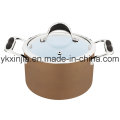 Utensílios de cozinha 18 centímetros de cor de café alumínio cerâmica revestimento molho pote, panelas, macarrão Pot
